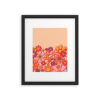 Retro Garden Flower Cuff Puffy Look Pink Peach Orange 60s 70s Pattern Framed Art Print Gallery Image 6