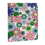 Retro Garden Flowers 60s 70s Floral Pattern Pink Blue Green White Canvas Print Gallery Image 8