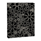 Retro Garden Flowers Contemporary Modern Black and Cream Minimalist Pattern Canvas Print Gallery Image 8