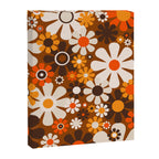 Retro Garden Flowers Groovy 1970s Floral Pattern in 70s Brown and Orange Canvas Print Gallery Image 8