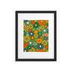 Retro Garden Flowers Groovy 60s 70s Multicolor Floral Pattern Framed Art Print Gallery Image 6