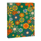 Retro Garden Flowers Groovy Green 60s 70s Floral Pattern Canvas Print Gallery Image 8