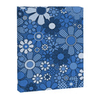 Retro Garden Gingham Flowers Vivid Blue 60s 70s Floral Pattern Canvas Print Gallery Image 8