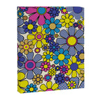 Retro Garden Groovy Maximalist Gingham Flowers 60s 70s Floral Pattern Canvas Print Gallery Image 8