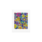 Retro Garden Groovy Maximalist Gingham Flowers 60s 70s Floral Pattern Art Print Gallery Image 1