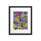 Retro Garden Groovy Maximalist Gingham Flowers 60s 70s Floral Pattern Framed Art Print Gallery Image 6