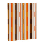 Retro Geo Chain Vertical Block Stripes Pattern in 70s Brown Orange Cream Beige Canvas Print Gallery Image 8