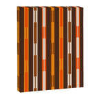 Retro Geo Chain Vertical Stripes Geometric Color Block Pattern in 70s Brown and Orange Canvas Print Gallery Image 8