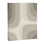 Retro Groove Abstract Minimalist Pattern Greige Taupe Cream Canvas Print Gallery Image 6