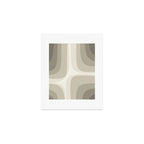 Retro Groove Abstract Minimalist Pattern Greige Taupe Cream Art Print Gallery Image 1