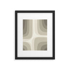 Retro Groove Abstract Minimalist Pattern Greige Taupe Cream Framed Art Print Gallery Image 4