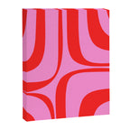 Retro Groove Abstract Pattern in Preppy Pink and Red Canvas Print Gallery Image 6