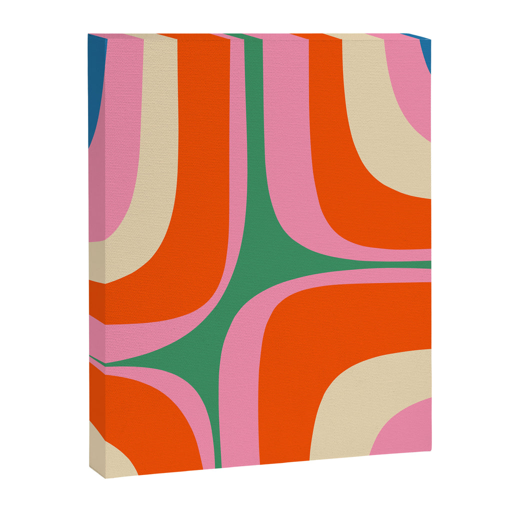 Retro Groove Colorful Vibrant Abstract Pattern Canvas Print Gallery Image 6
