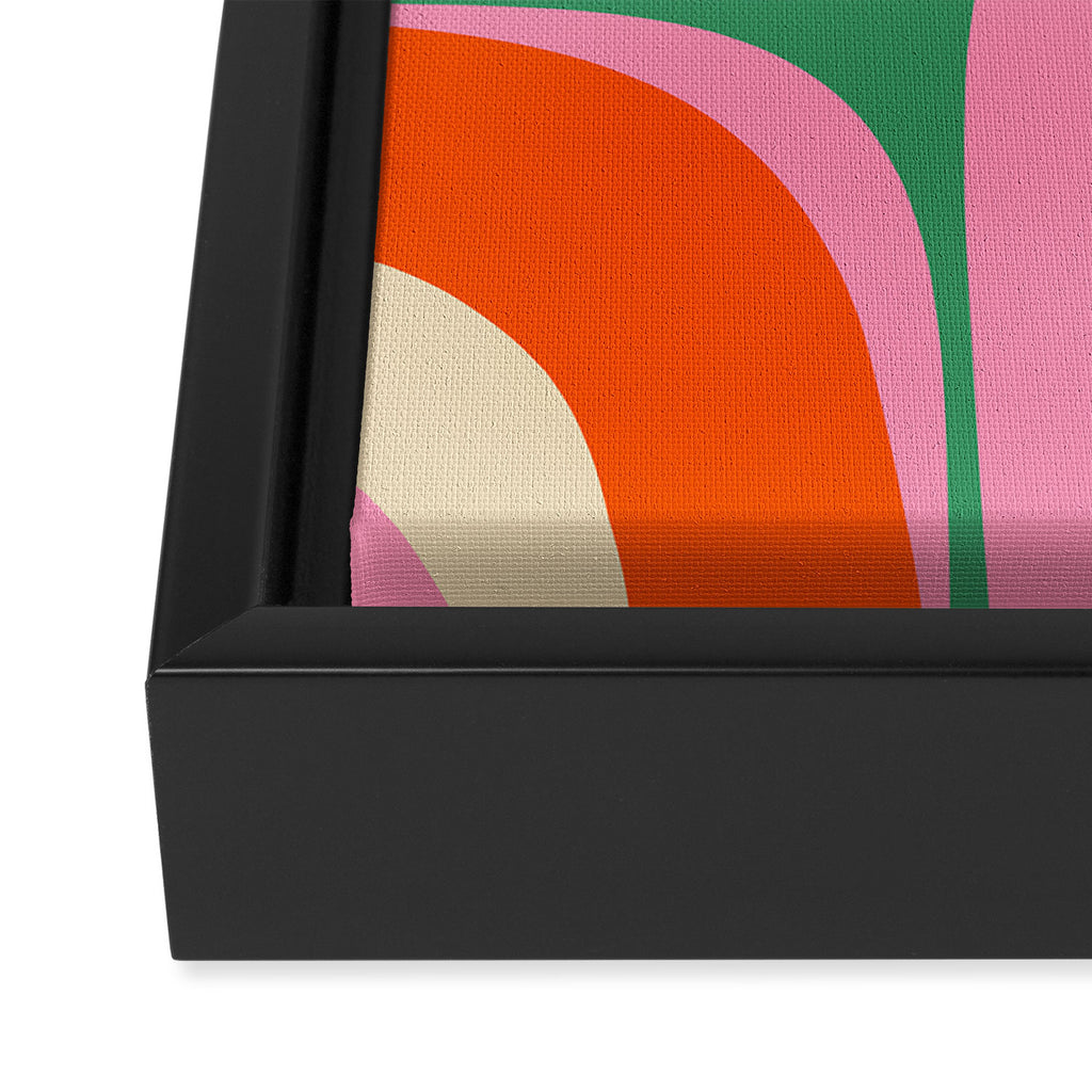 Retro Groove Colorful Vibrant Abstract Pattern Framed Canvas Print Gallery Image 3