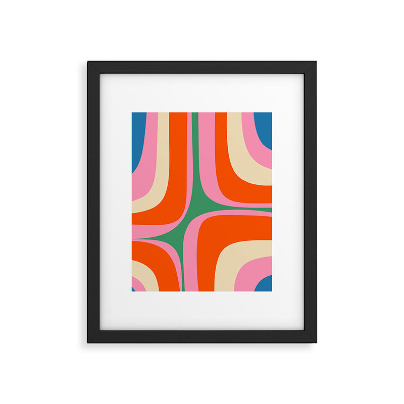 Retro Groove Colorful Vibrant Abstract Pattern Framed Art Print Gallery Image 5