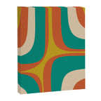 Retro Groove Mid Century Modern Abstract Pattern in Mid Mod Teal Orange Mustard Canvas Print Gallery Image 6