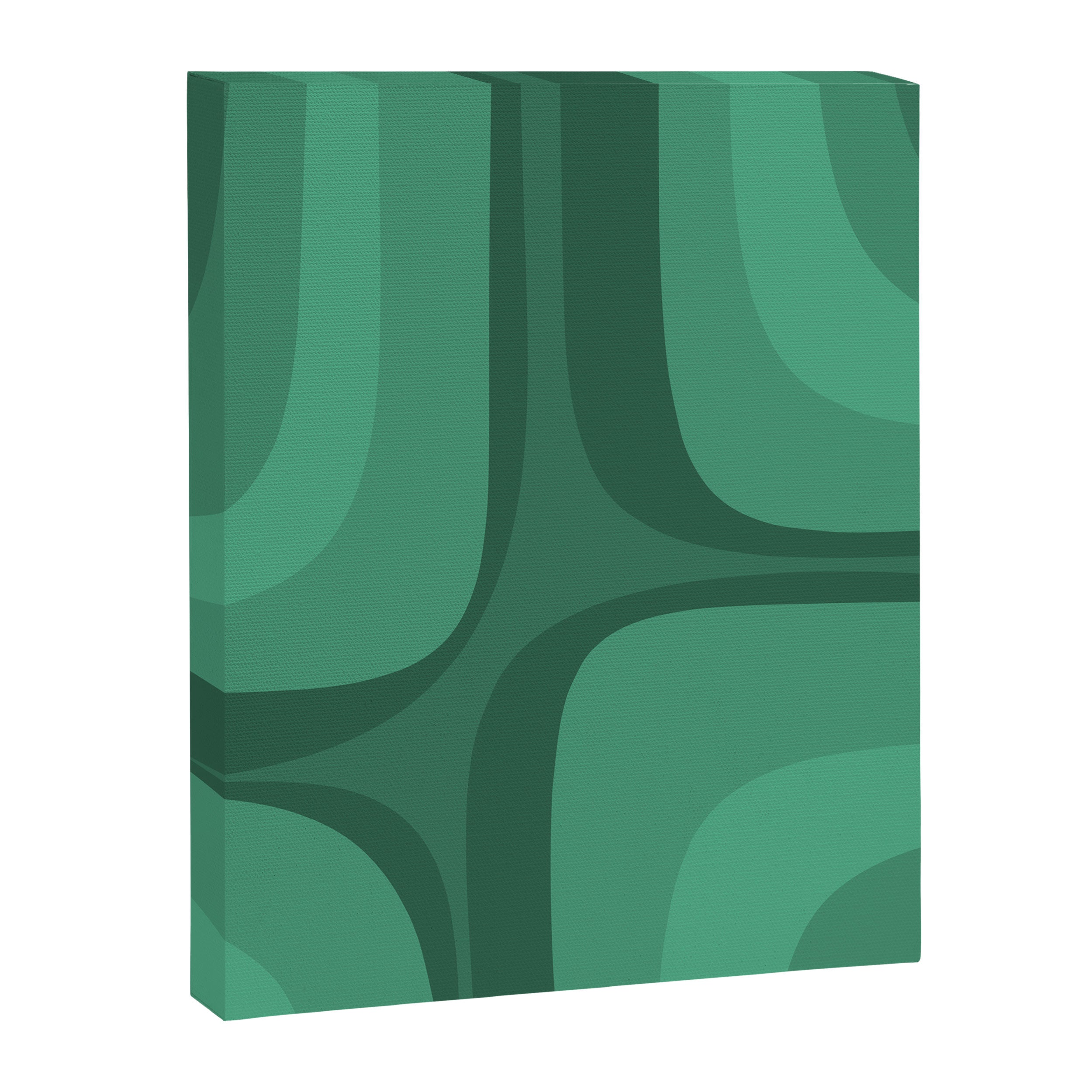 Retro Groove Mid Century Modern Minimal Abstract Emerald Green  Canvas Print Gallery Image 6