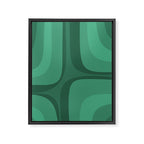Retro Groove Mid Century Modern Minimal Abstract Emerald Green  Framed Canvas Print Gallery Image 6