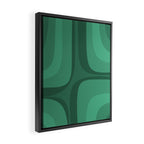 Retro Groove Mid Century Modern Minimal Abstract Emerald Green  Framed Canvas Print Gallery Image 2