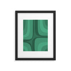 Retro Groove Mid Century Modern Minimal Abstract Emerald Green  Framed Art Print Gallery Image 5