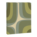 Retro Groove Minimalist Abstract in Olive Green Tones Canvas Print Gallery Image 6