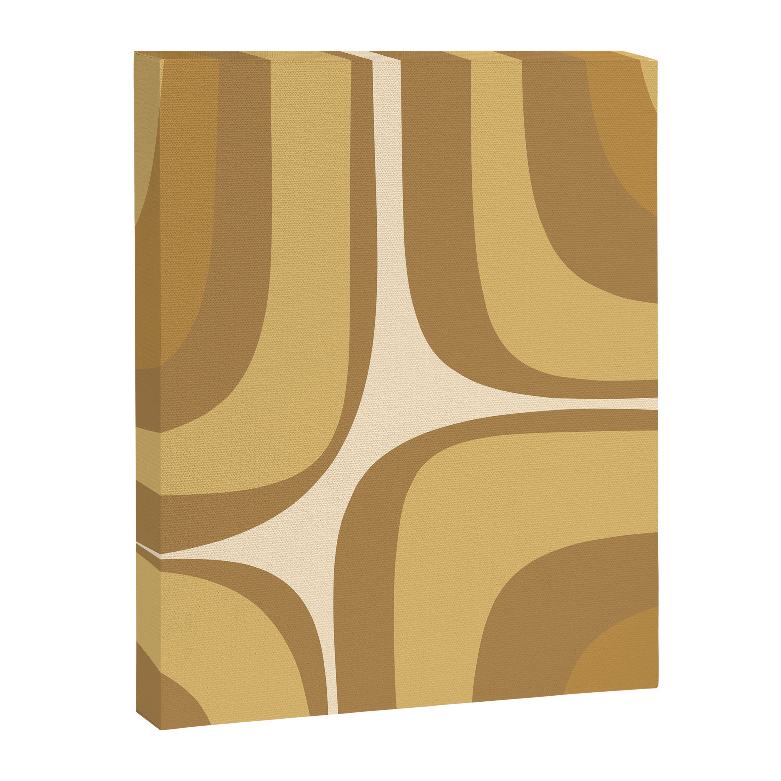 Retro Groove Minimalist Mid Century Modern Abstract in Ochre Dijon Tones Canvas Print Gallery Image 6