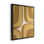 Retro Groove Minimalist Mid Century Modern Abstract in Ochre Dijon Tones Framed Canvas Print Gallery Image 2