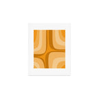Retro Groove Minimalist Midcentury Abstract Pattern Mustard Ochre Orange Art Print Gallery Image 1
