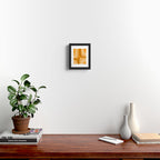 Retro Groove Minimalist Midcentury Abstract Pattern Mustard Ochre Orange Framed Art Print Gallery Image 2