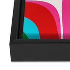 Retro Groove Vivid Mid Century Modern Abstract Pattern with Hot Pink Framed Canvas Print Gallery Image 3