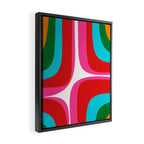 Retro Groove Vivid Mid Century Modern Abstract Pattern with Hot Pink Framed Canvas Print Gallery Image 2