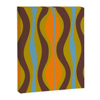 Retro Hourglass Abstract Eclectic Pattern in Brown Chartreuse Blue Orange Canvas Print Gallery Image 6