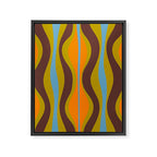 Retro Hourglass Abstract Eclectic Pattern in Brown Chartreuse Blue Orange Framed Canvas Print Gallery Image 6