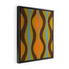 Retro Hourglass Abstract Eclectic Pattern in Brown Chartreuse Blue Orange Framed Canvas Print Gallery Image 2