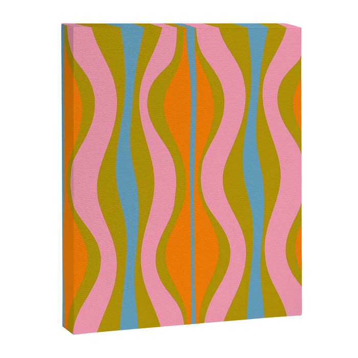 Retro Hourglass Abstract Groovy Colorful Eclectic Pattern Canvas Print Gallery Image 1