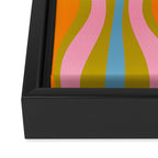 Retro Hourglass Abstract Groovy Colorful Eclectic Pattern Framed Canvas Print Gallery Image 3