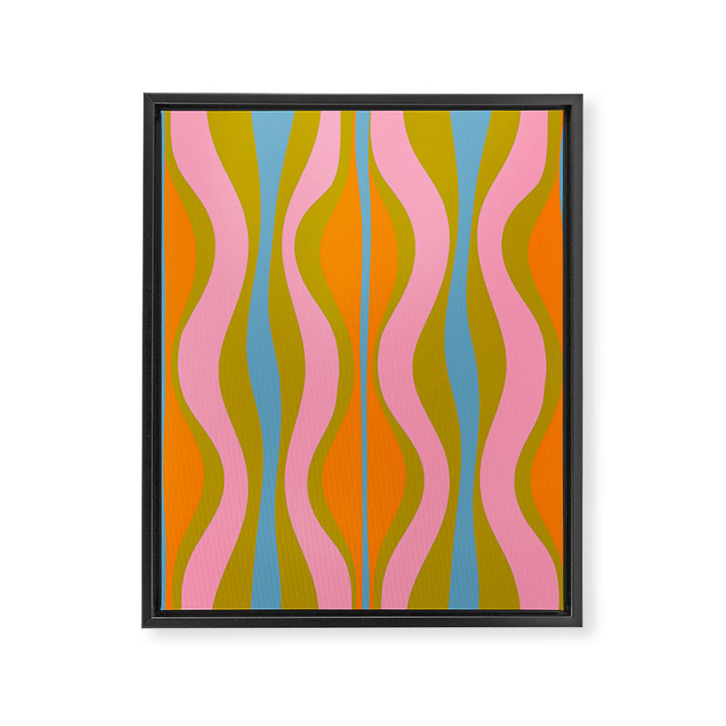 Retro Hourglass Abstract Groovy Colorful Eclectic Pattern Framed Canvas Print Gallery Image 6
