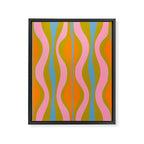 Retro Hourglass Abstract Groovy Colorful Eclectic Pattern Framed Canvas Print Gallery Image 6