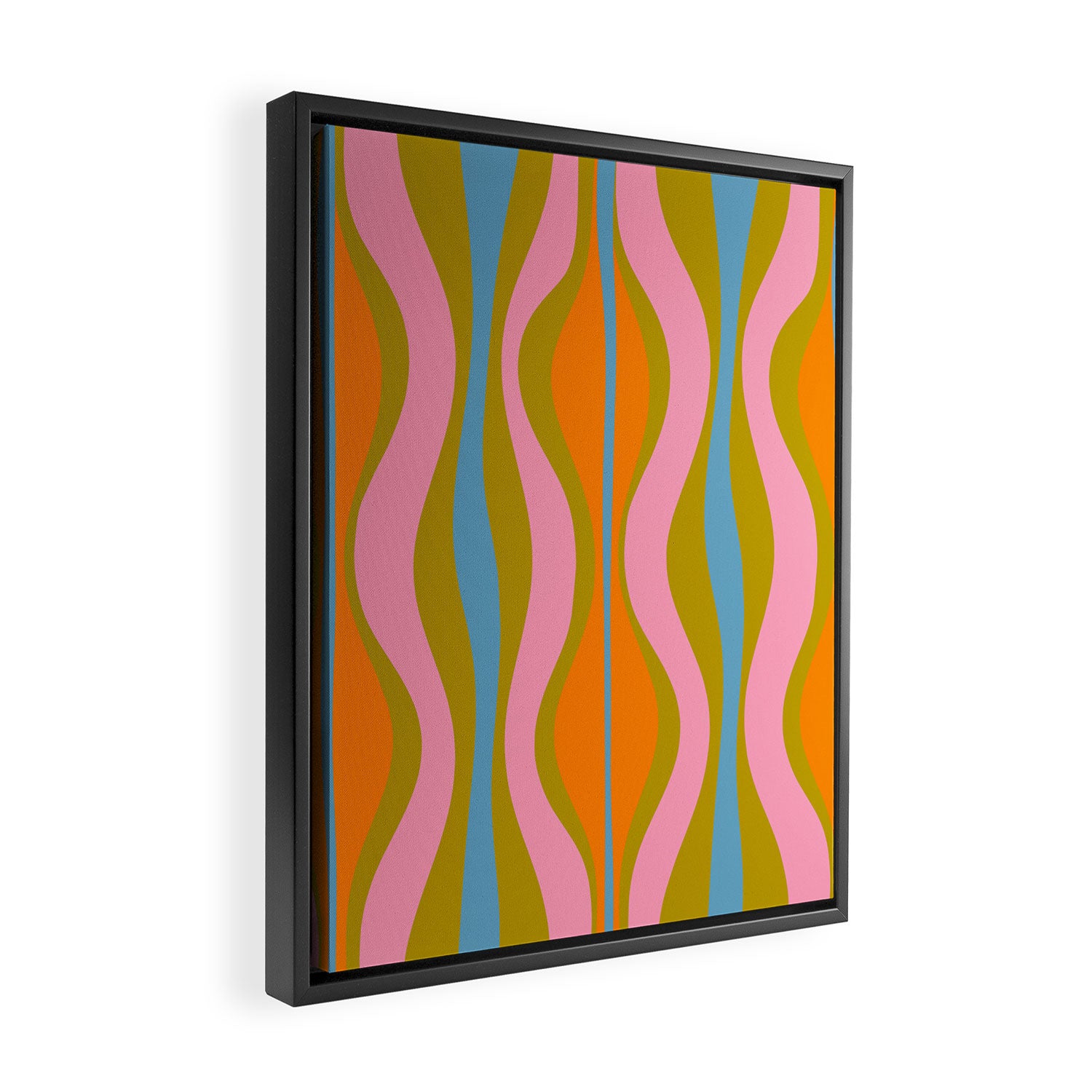 Retro Hourglass Abstract Groovy Colorful Eclectic Pattern Framed Canvas Print Gallery Image 2