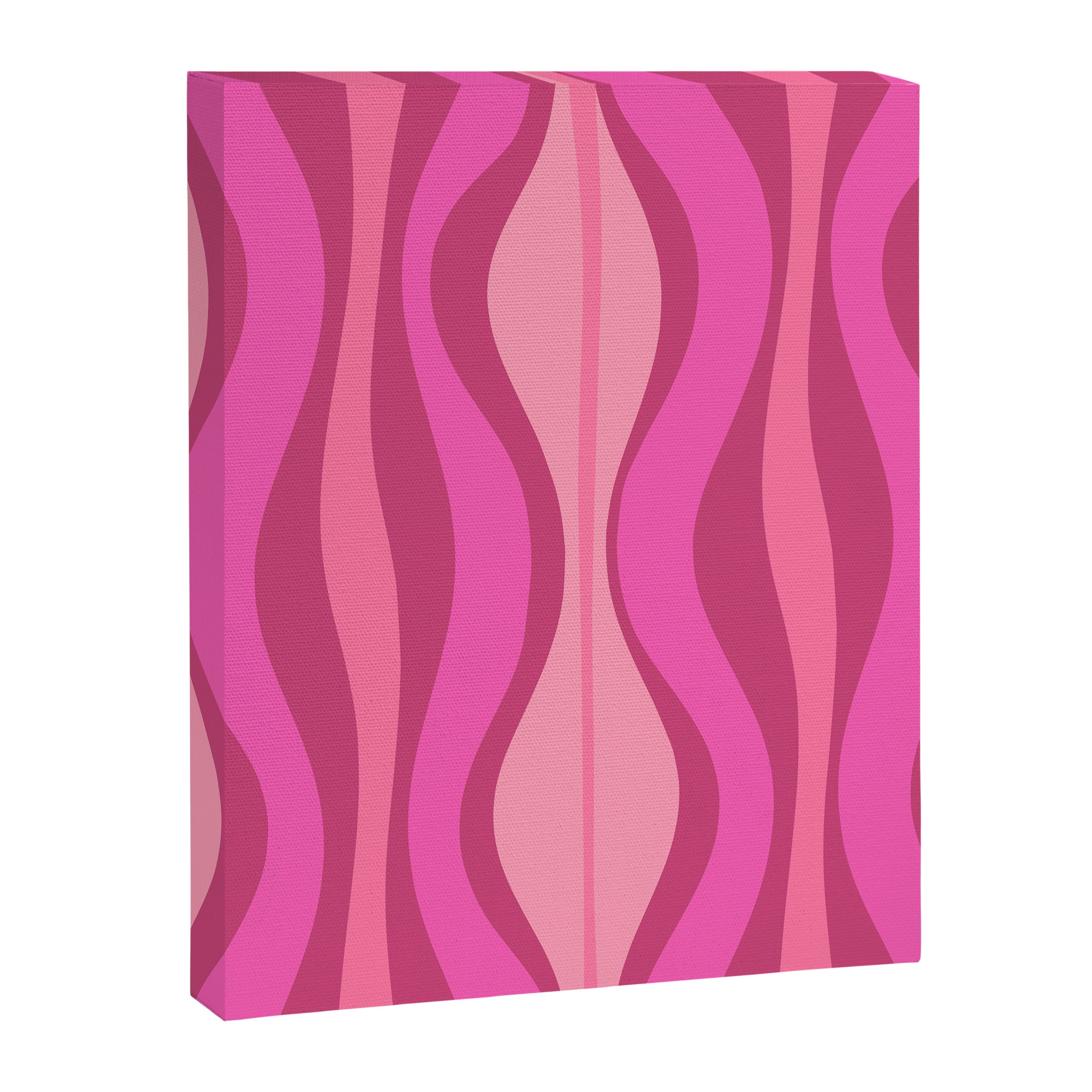 Retro Hourglass Abstract Mid-Century Modern Pattern in Bright Pink Tones Canvas Print Gallery Image 6