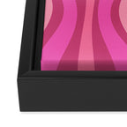 Retro Hourglass Abstract Mid-Century Modern Pattern in Bright Pink Tones Framed Canvas Print Gallery Image 3