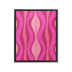 Retro Hourglass Abstract Mid-Century Modern Pattern in Bright Pink Tones Framed Canvas Print Gallery Image 6
