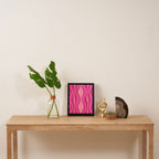 Retro Hourglass Abstract Mid-Century Modern Pattern in Bright Pink Tones Framed Canvas Print Gallery Image 4