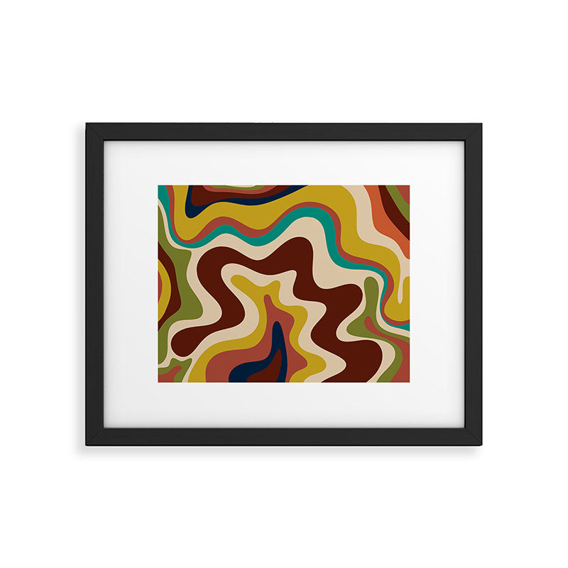 Retro Liquid Swirl 70s Abstract Pattern 4 Framed Art Print Gallery Image 5
