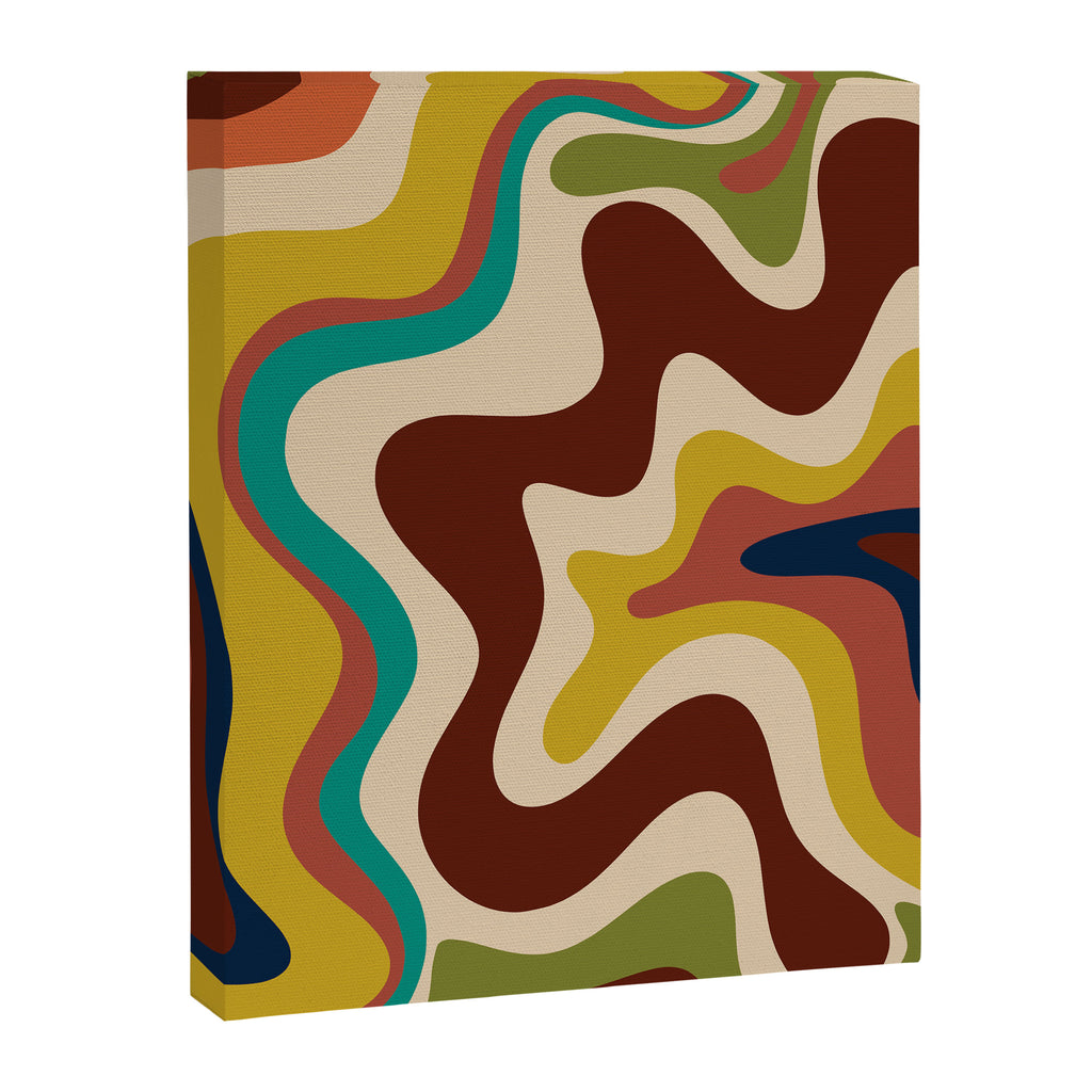 Retro Liquid Swirl 70s Contemporary Abstract Canvas Print Gallery Image 6