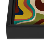 Retro Liquid Swirl 70s Contemporary Abstract Framed Canvas Print Gallery Image 3