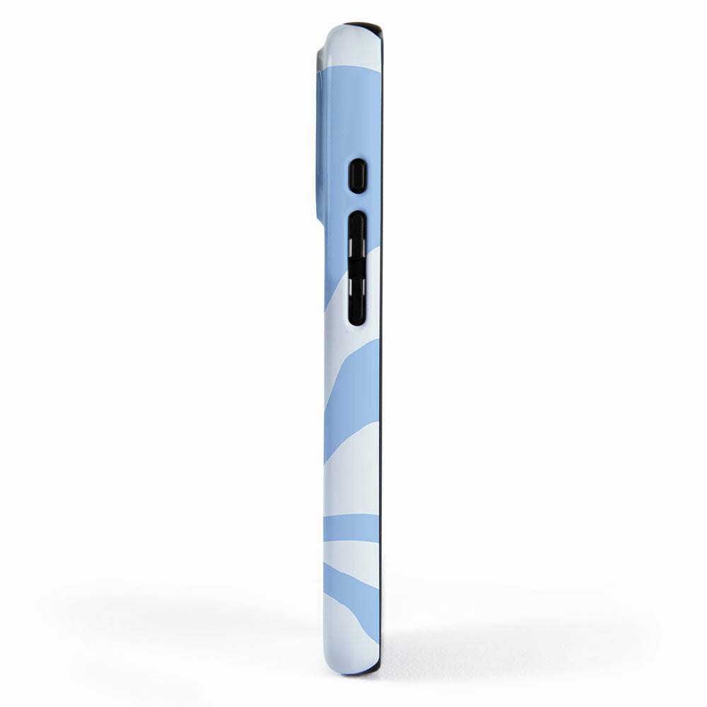 Retro Liquid Swirl Abstract Pattern in Powder Blue 2 iPhone Case Gallery Image 2