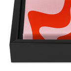Retro Liquid Swirl Abstract 2 in Bold Orange and Pink Framed Canvas Print Gallery Image 3