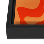 Retro Liquid Swirl Abstract 2 in Bold Orange Framed Canvas Print Gallery Image 3