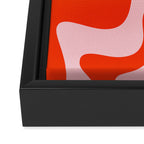 Retro Liquid Swirl Abstract 2 in Bold Red-Orange and Pink Framed Canvas Print Gallery Image 3